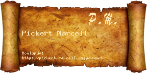 Pickert Marcell névjegykártya